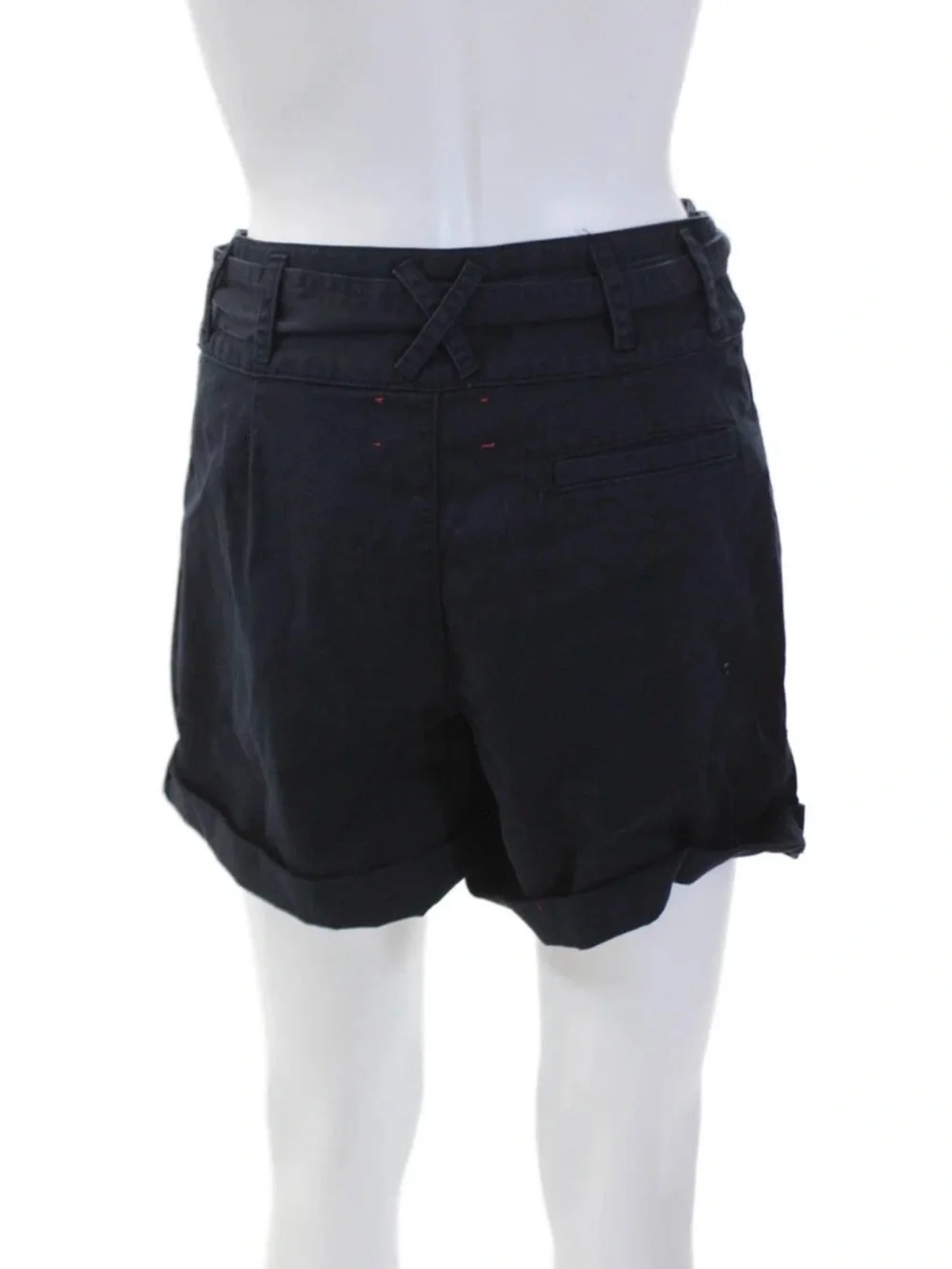 XiRENA Tyler Shorts in Navy High-Waist Tie Belt